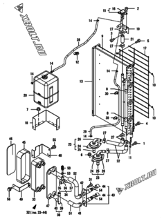  Двигатель Yanmar CP5WE-SNB, узел -  Радиатор 