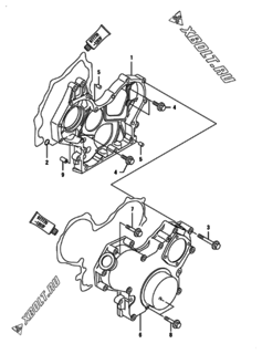  Двигатель Yanmar CP10WE1-TPB, узел -  Корпус редуктора 