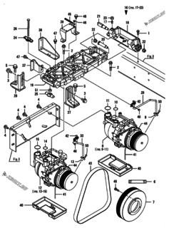  Двигатель Yanmar ACWP710J-T(B)/TH(B), узел -  Компрессор 