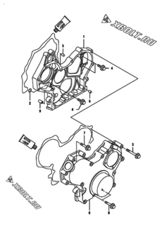  Двигатель Yanmar CP10WG-TPB, узел -  Корпус редуктора 