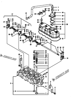  Двигатель Yanmar CP10WG-TPB, узел -  Головка блока цилиндров (ГБЦ) 