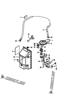  Двигатель Yanmar DNCP850J-JB, узел -  Топливопровод 