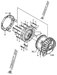  Двигатель Yanmar CP5WG1-TPB, узел -  Генератор 