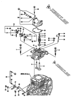  Двигатель Yanmar L70N5-GY, узел -  Головка блока цилиндров (ГБЦ) 