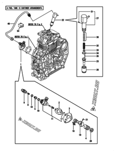  Двигатель Yanmar L70N5-GEY, узел -  Топливный насос высокого давления (ТНВД) 