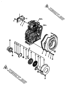  Двигатель Yanmar L100N6-GEYCS, узел -  Пусковое устройство 