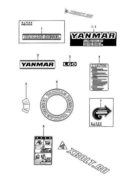  ЯРЛЫКИ двигателя Yanmar LP8E