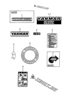  Двигатель Yanmar LP8E, узел -  ЯРЛЫКИ 