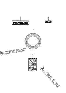  Двигатель Yanmar YLP3E, узел -  ЯРЛЫКИ 