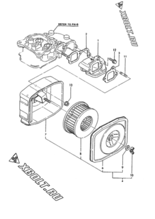 Двигатель Yanmar YLP2E, узел -  Воздушный фильтр 