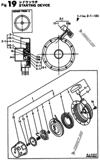  Двигатель Yanmar YSG1300BE, узел -  Пусковое устройство * 