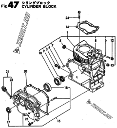  Двигатель Yanmar YSG3000BE, узел -  Блок цилиндров 
