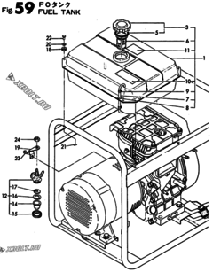  Двигатель Yanmar YSG3000BE, узел -  Топливный бак 