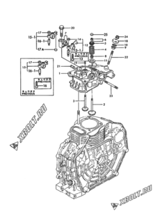  Двигатель Yanmar YDP4E, узел -  Головка блока цилиндров (ГБЦ) 
