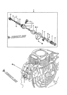  Двигатель Yanmar YDP4E, узел -  Топливный насос высокого давления (ТНВД) 