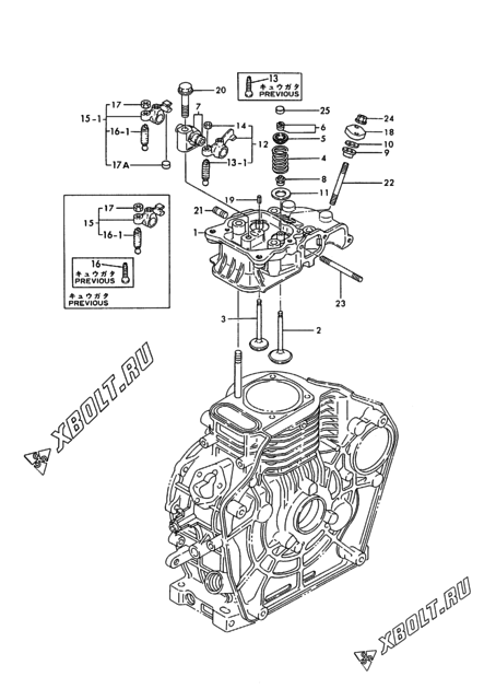  Головка блока цилиндров (ГБЦ) двигателя Yanmar YDP3E