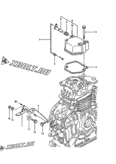  Двигатель Yanmar YDP3E, узел -  Крышка 