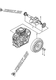 Двигатель Yanmar YDP3E, узел -  Коленвал 