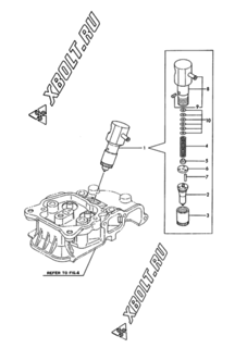  Двигатель Yanmar YDP3E, узел -  Форсунка 