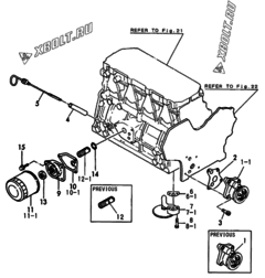  Двигатель Yanmar 4TN84TE-GB1, узел -  Система смазки 