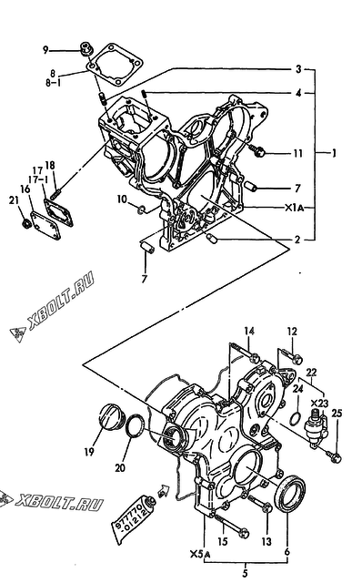  Корпус редуктора двигателя Yanmar 3TN66E-GB2
