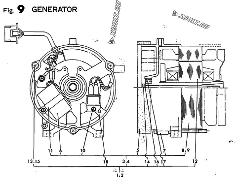  Генератор двигателя Yanmar YSG750AE5FBR