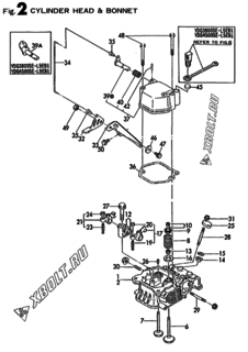  Двигатель Yanmar YDG4500E-E1, узел -  Головка блока цилиндров (ГБЦ) 