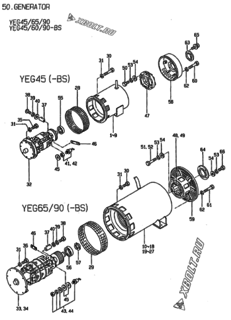  Двигатель Yanmar YEG45, узел -  Генератор 