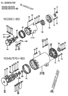  Двигатель Yanmar YEG42S-BS, узел -  Генератор 