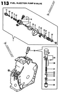  Двигатель Yanmar 2SE-2(L40AE-, узел -  Топливный насос высокого давления (ТНВД) 