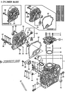  Двигатель Yanmar YDG2000E-2, узел -  Блок цилиндров 