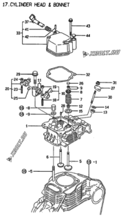  Двигатель Yanmar YDG4500SE, узел -  Головка блока цилиндров (ГБЦ) 