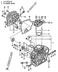  Двигатель Yanmar YDP30E-1, узел -  Блок цилиндров 
