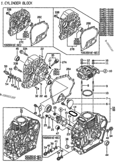  Двигатель Yanmar YDG5001E-6EI, узел -  Блок цилиндров 