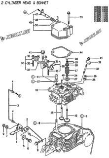  Двигатель Yanmar YDG2001E, узел -  Головка блока цилиндров (ГБЦ) 