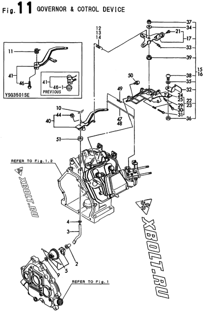 Регулятор оборотов и прибор управления двигателя Yanmar 2501SE-5