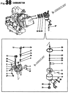  Двигатель Yanmar 6001TSE-5EB, узел -  Карбюратор 