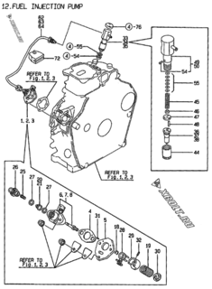  Двигатель Yanmar L40AE-DP2T, узел -  Топливный насос высокого давления (ТНВД) 
