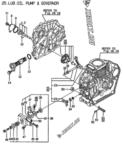  Двигатель Yanmar L40AE-DP2ST, узел -  Масляный насос 