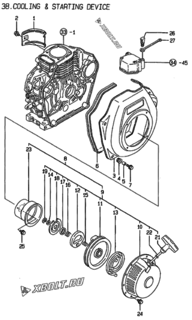  Двигатель Yanmar L40AE-DP2D, узел -  Пусковое устройство 