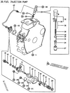 Двигатель Yanmar L40AE-DP3D, узел -  Топливный насос высокого давления (ТНВД) 