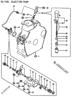  Двигатель Yanmar L40AE-S, узел -  Топливный насос высокого давления (ТНВД) 