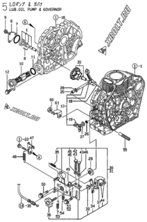  Двигатель Yanmar YDW190AE5/6E, узел -  Масляный насос 