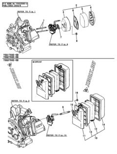  Двигатель Yanmar YSG3700E-5B, узел -  Воздушный фильтр 