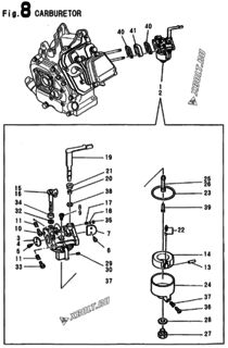  Двигатель Yanmar YSG2700E-5B, узел -  Карбюратор 
