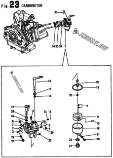  Двигатель Yanmar YSG6600TE-5E, узел -  Карбюратор 