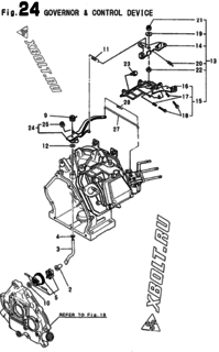 Двигатель Yanmar YSG6600TE-5E, узел -  Регулятор оборотов и прибор управления 