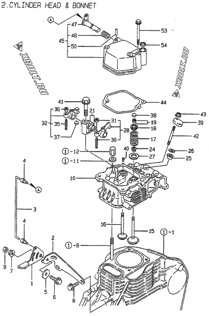 Головка блока цилиндров (ГБЦ) двигателя Yanmar 2700E5/6EB,C