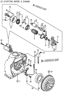  Двигатель Yanmar 2700E-5(E)F, узел -  Стартер и генератор 