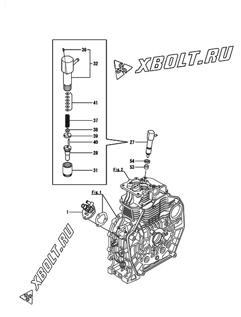  Топливный насос высокого давления (ТНВД) и форсунка двигателя Yanmar L70V6HJ1C9GA